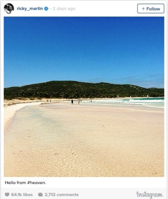 Digosipkan Meninggal, Ricky Martin Unggah Foto Surga